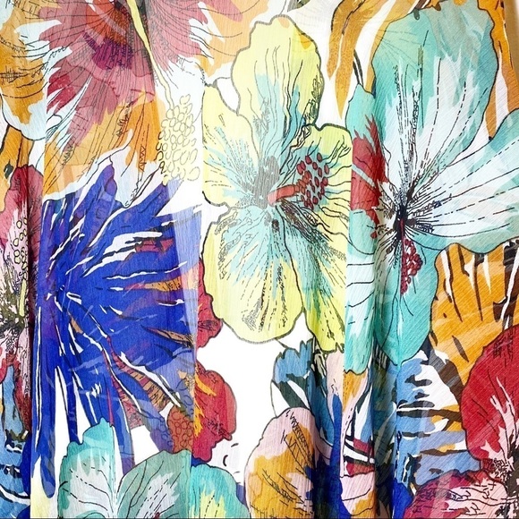 NWT FRANCESCA’S Tropical Floral Sheer Kimono, One Size - Picture 6 of 8